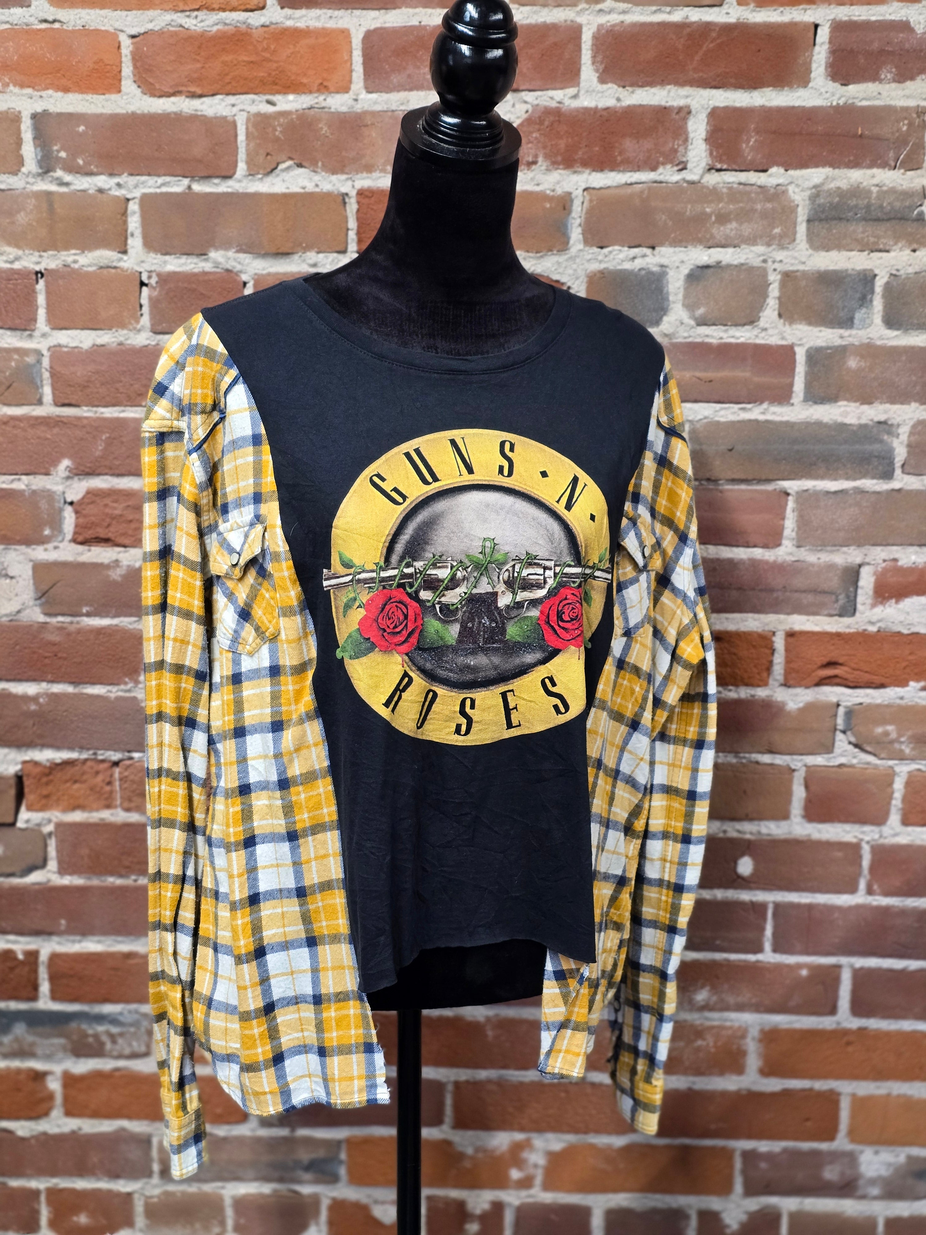 Guns N' Roses Flannel Shirt - Handcrafted One-of-a-Kind