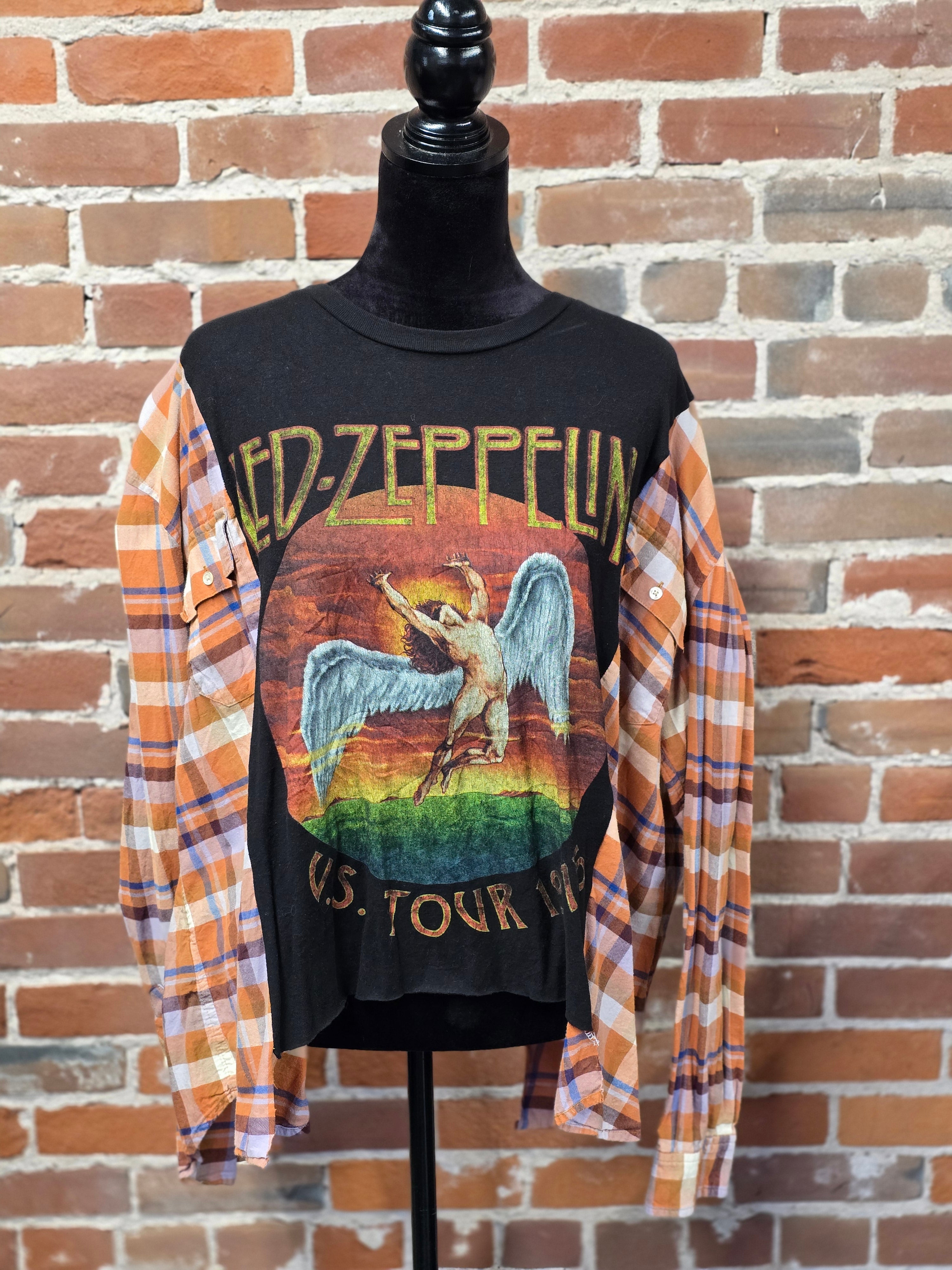 Led Zeppelin Flannel Shirt - Handcrafted One-of-a-Kind Quality