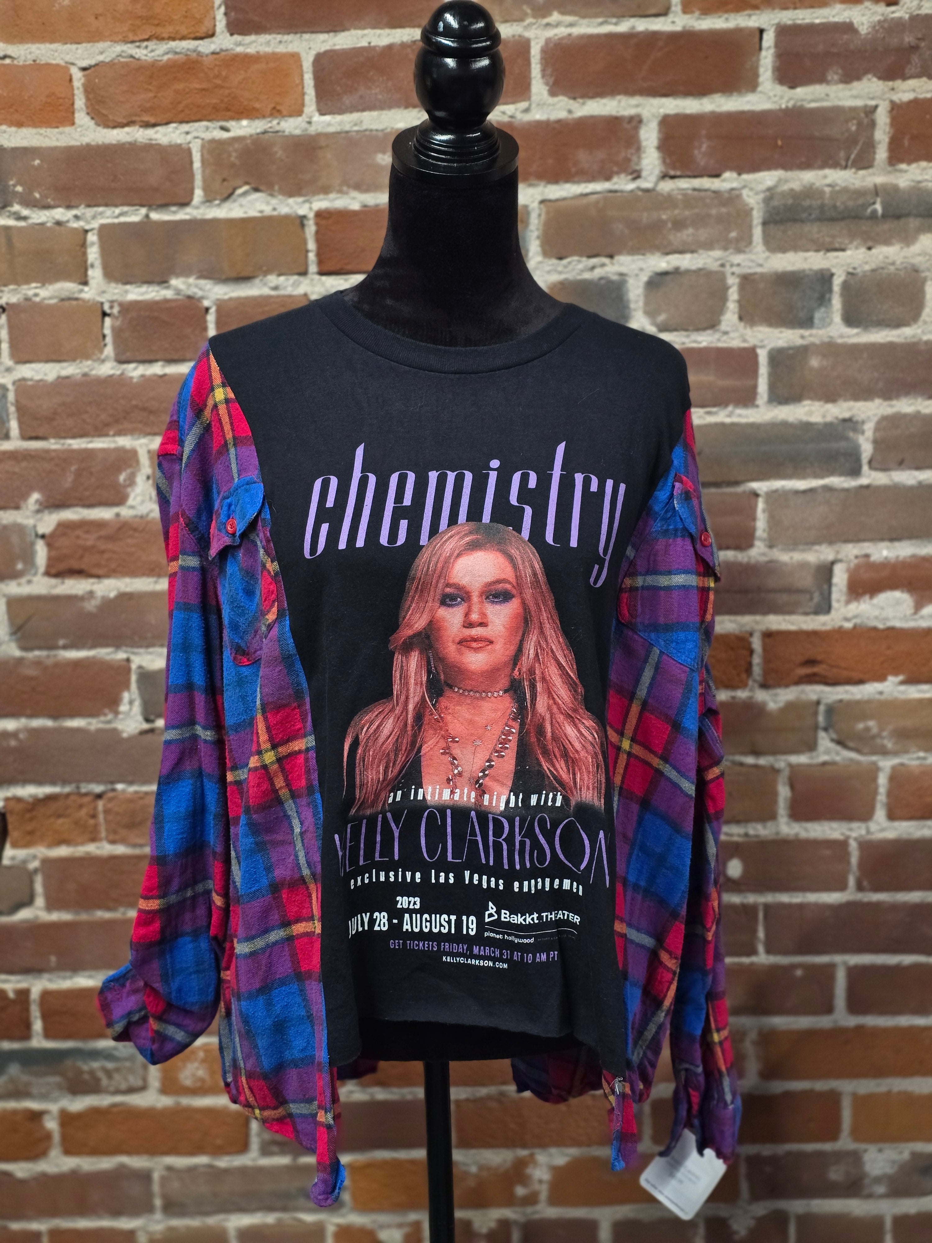 Kelly Clarkson Upcycled Flannel Shirt - One-of-a-Kind Handcrafted