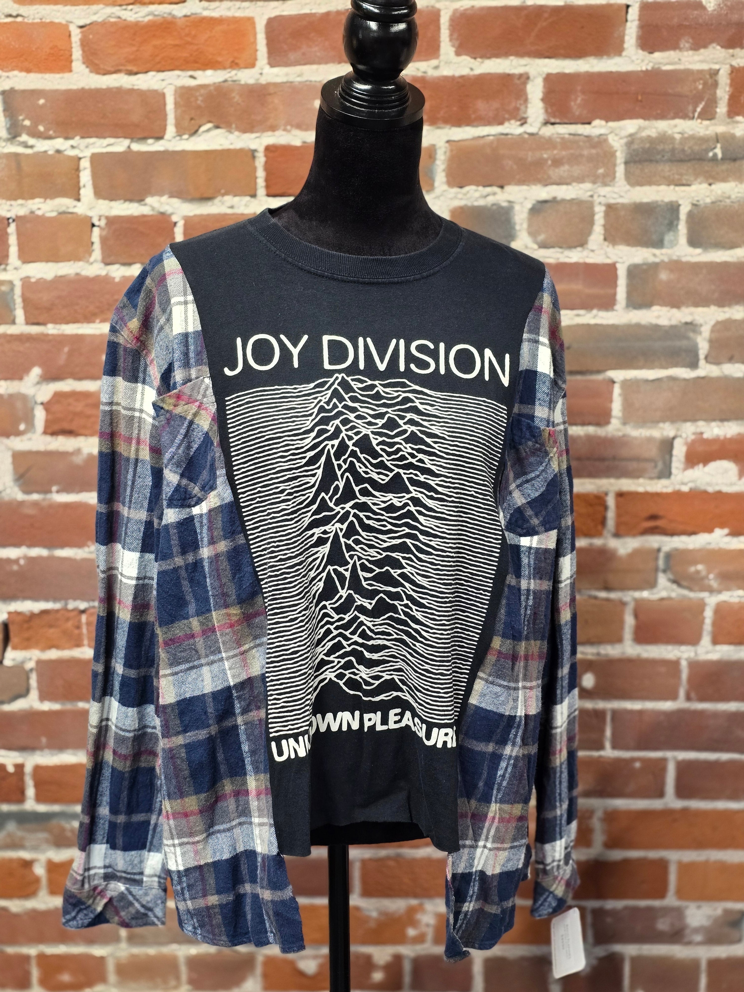 Joy Division Handcrafted Upcycled Flannel Shirt – One-of-a-Kind Quality