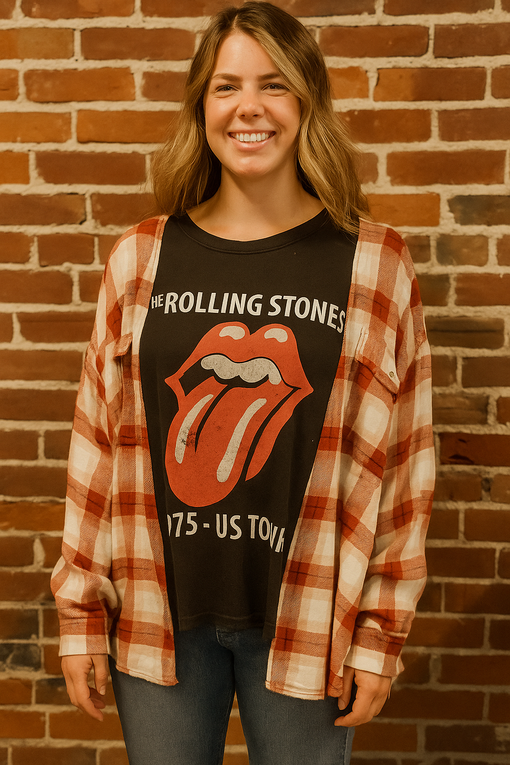 Handcrafted Rolling Stones Flannel Shirt – One-of-a-Kind Quality