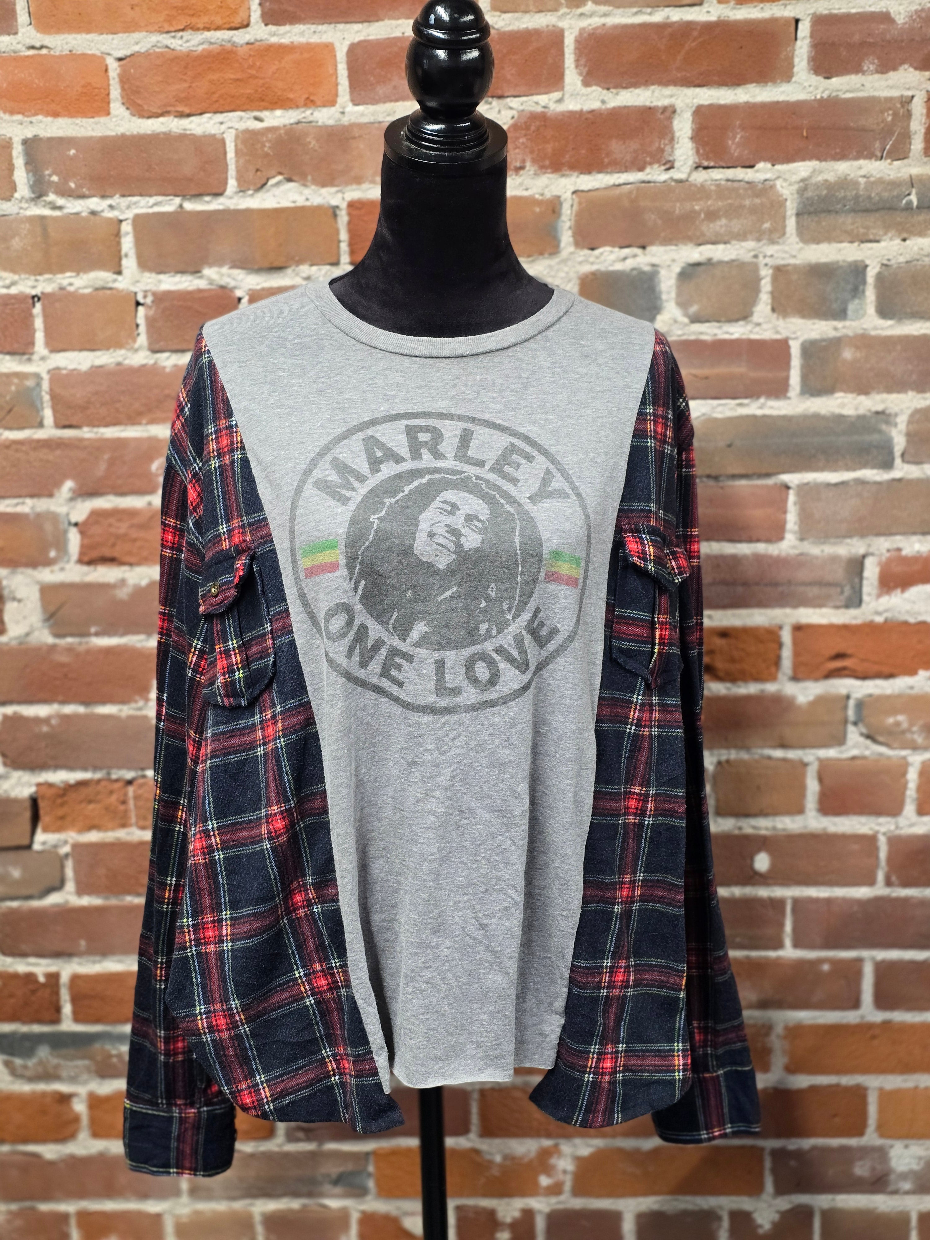 Bob Marley Flannel Shirt - Handcrafted One-of-a-Kind Quality