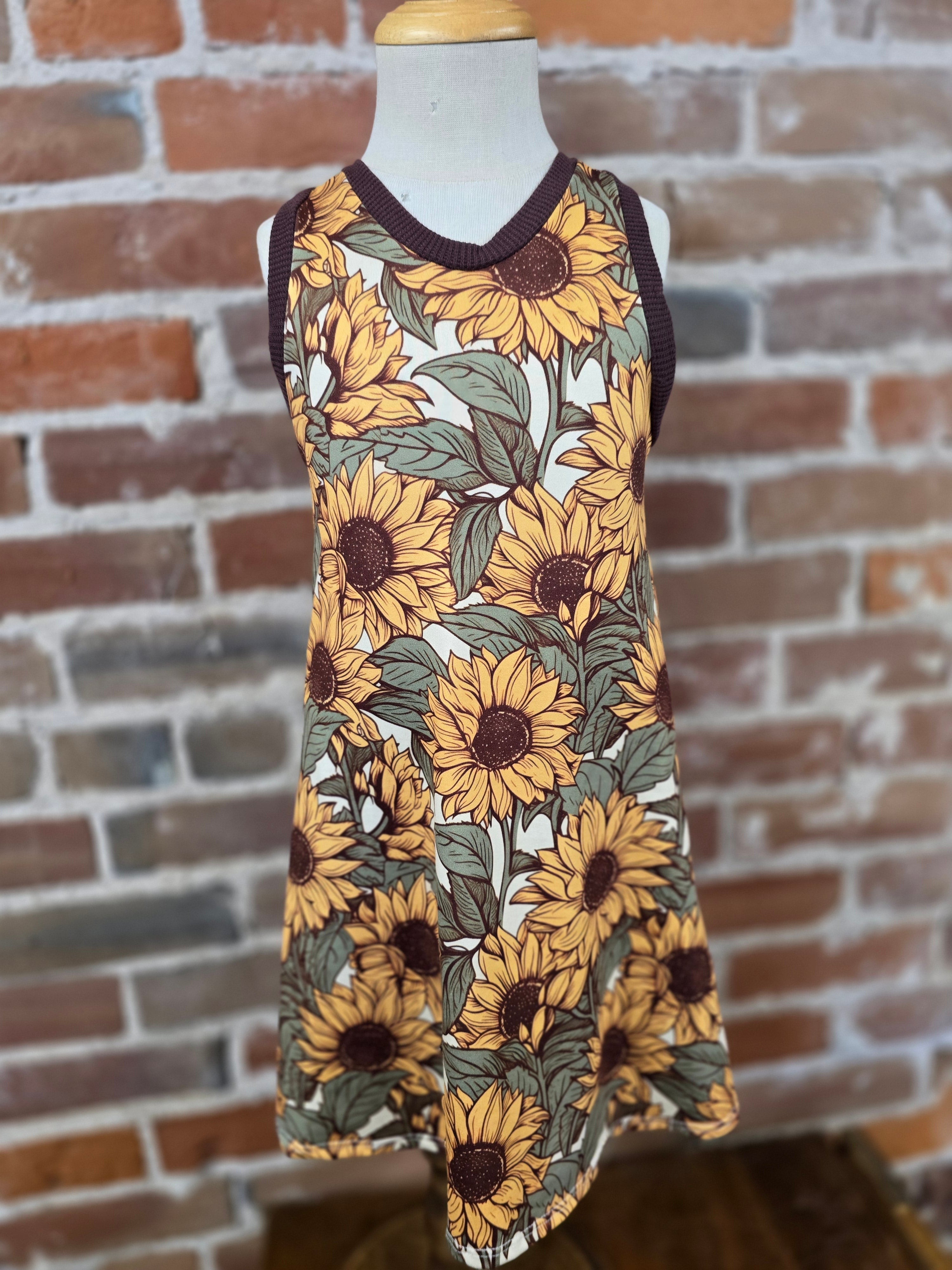 Sunshine Stitch Sunflower Dress - Handcrafted Quality