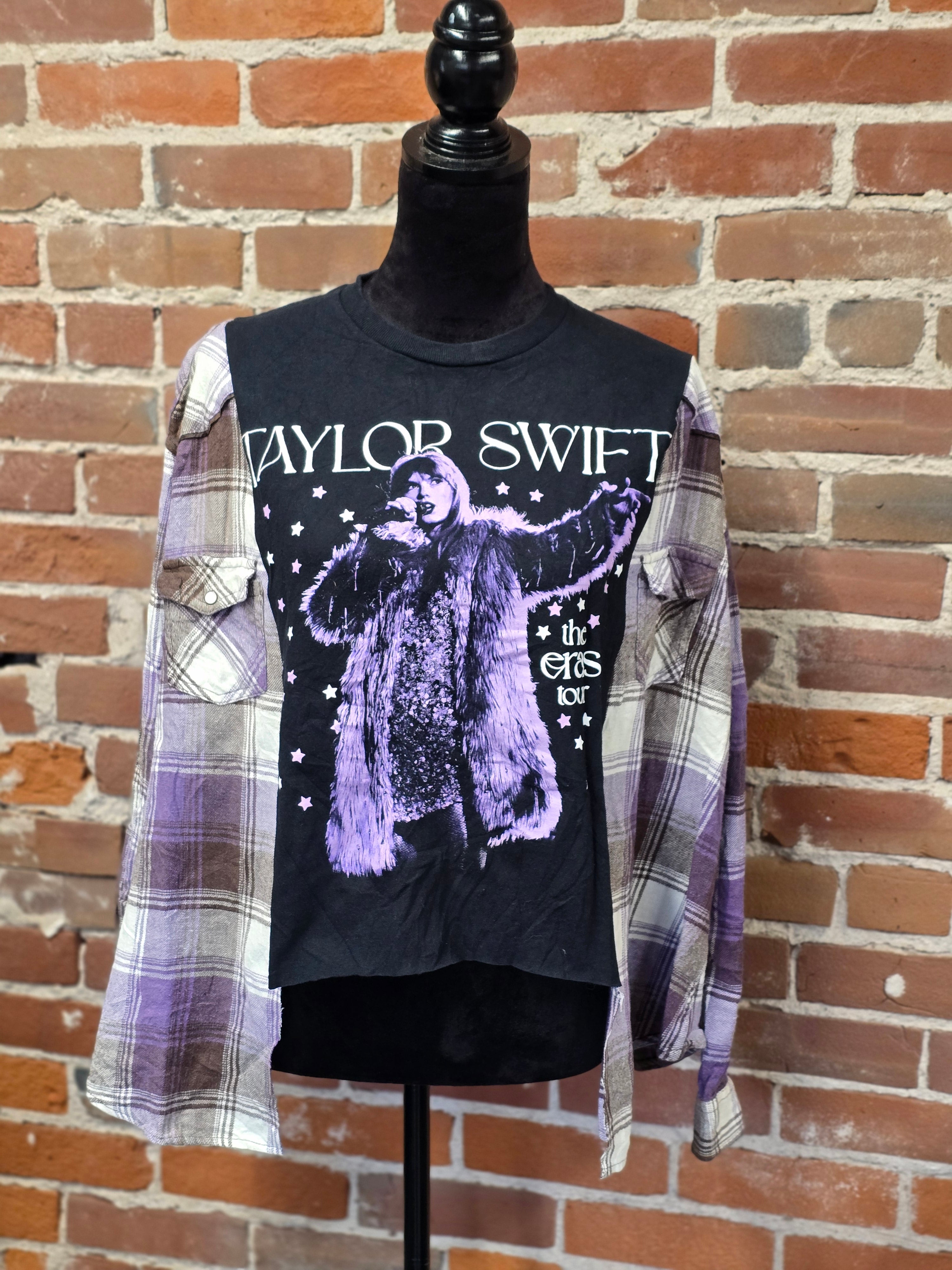 Taylor Swift Upcycled Flannel – One-of-a-Kind Handcrafted Style